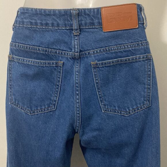 Princess Polly Womens 2 Flare Denim Jeans Mid Rise Blue Med Wash Zip Button Fly - Picture 7 of 12